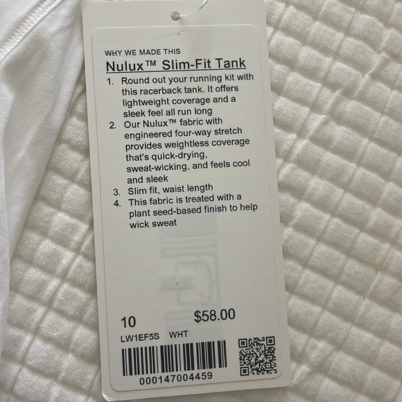NWT Lululemon nulux slim fit tank - Picture 4 of 12